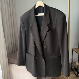 100% Wool Brown Oversized Jacket, ALM, S/M